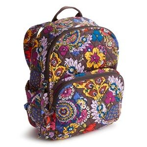 New Vera Bradley Small Bancroft Backpack Colorful Bouquet Premium Cotton NWT